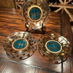 Victoria and Richard Mackenzie-Childs Carrera Circus glass 9”lunch Plate